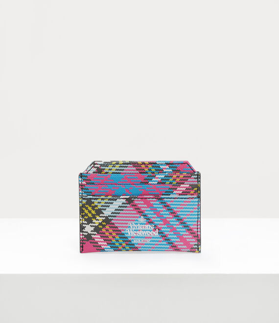 Vivienne Westwood biogreen saffiano printed slim card holder macandy tartan